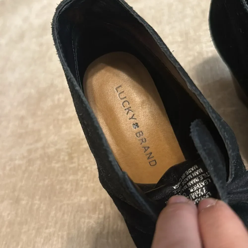 Lucky Brand Black Wedge Booties